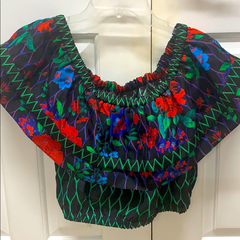 Kenzo floral off the shoulder crop top. New
